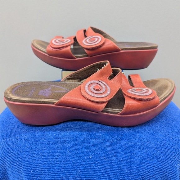 Dansko Dixie Women's Coral Leather Slide Wedge Artsy Boho Sandals EU 40 - Picture 4 of 7